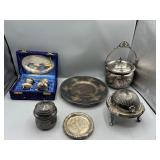 Antique silver plate Cracker Barrel & mor