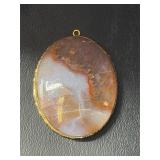 Gold filled agate pendant