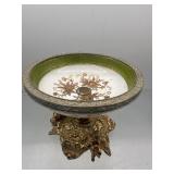Vintage gilt brass & Porcelein dish