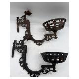 Swing arm oil lamp wall brackets