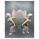 Vintage porcelain cherub planter centerpiece