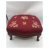 Vintage needlepoint foot stool