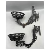 Metal swing arm oil lamp brackets