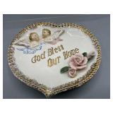 Vintage God bless our home wall hanging