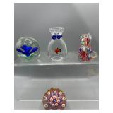 Vintage art glass paperweights