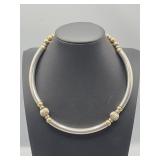 Gold filled two tone statement necklace