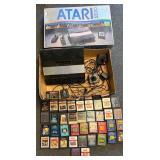Vintage Atari console and games