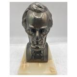 Metal Lincoln Bust on marble base