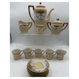 Vintage hand painted coffee set