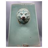 Vintage glazed lion head