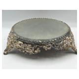 Vintage metal mirrored vanity tray