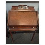 Antique Lion head drop front secretary desk
