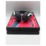 PS4 video game console & headphones