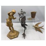 Antique gilded spelter figure & more
