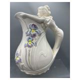 Vintage Belle Epoque lady iris pitcher