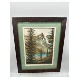Painting Mountain Lake signed John Eyer