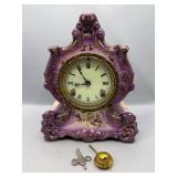 Antique Ansonia porcelain mantle clock