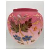 Antique Victorian glass hand painted vase
