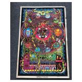 Vintage skull black light poster