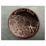 1oz. Solid Copper Alaska Bear Coin