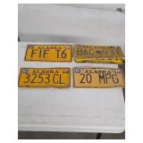 5 ALASKAN License Plates  10-12