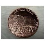 1oz. Solid Copper Alaska Bear Coin