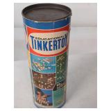 Vintage Tinkertoy Set in Tube W Tin Cap  10-4