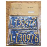 Orig. Pr. 1966 DMV Alaska Lic. plates W/ envelope