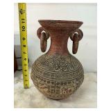 Antique clay ? carved vase