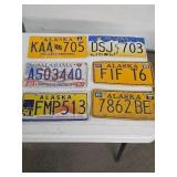 5 ALSKAN + 1 Alabama License Plates   10-13