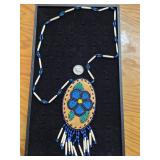 Alaskan Handmade Beaded Medallion Necklace