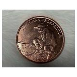 Alaska Gold Panner 1oz. Pure copper coin