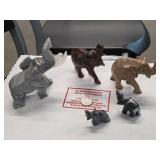 Stone and Wood Carved Elephants  26-8