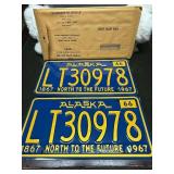 Orig. Pr. 1966 DMV Alaska Lic. plates W/ envelope