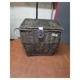 Wicker basket 16in tall & wide, 12in deep. T62