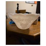 Milk glass punch bowl 12in diameter. T46