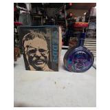 Teddy Roosevelt carnival glass decanter. T35