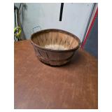 Vintage wooden basket 15in diameter. T15