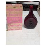 Betsy ross red glass decanter. T41