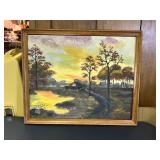 Vintage Original Painting on Canvas Wall Art