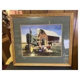 Framed Donald Zolan Tractor Baby Print John Deere