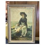 Framed 'The Young Shepherdess' Jean-Francois Mil