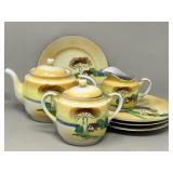 Vintage Japanese Porcelain Tea Set Teacups