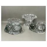 Vintage Glass Crystal Candlestick Holders