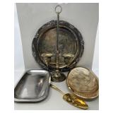 Vintage As Found Metal Silverplate Platter,