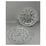 Pressed Glass Divided Relish Tray Plate Dish