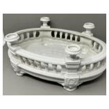 Repaired White Ceramic Centerpiece Candle Holder
