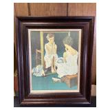 Framed Vintage Norman Rockwell Print Girl at