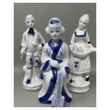 Geisha Girl Figurine, Vintage Porcelain Victorian