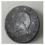 1856 Bronze French Napoleon 10 Centimes Coin